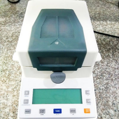 O LCD indica o equilíbrio do analisador da umidade do halogênio de 110g 1mg