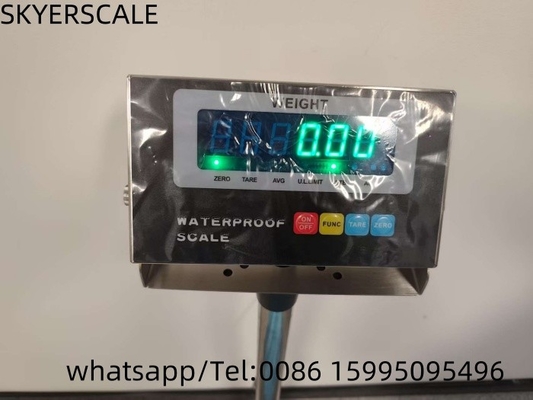 Escala de plataforma de pesagem de 40x50cm e 150kg de aço inoxidável com indicador LED verde à prova d'água
