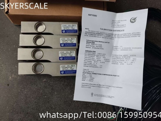 ZEMIC BM8D Celulas de carga impermeáveis de aço inoxidável de feixe de cisalhamento 1000kg Sensor de pesagem de célula de carga de plataforma de pesagem