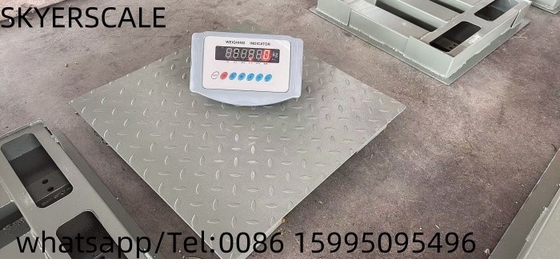 Escala de pesagem de piso de plataforma de aço carbono 1,22x1,22m 3t com indicador de pesagem XK315A1X