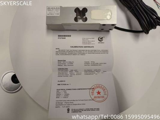Célula de carga de sensores Zemic L6E3 de 100 kg para balanças industriais