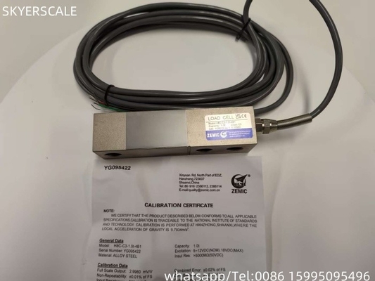 ZEMIC H8C 1 tonelada C3 Classe Shear Beam Load Cell Transducer OIML NETP Sensor para Pesagem