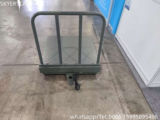 Aço carbono digital 500x500mm 300kg Escala de plataforma com placa de verificação e corrimão