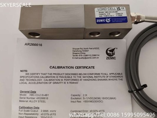 H8C 2t C3 Célula de carga do feixe de cisalhamento ZEMIC Transdutor OIML NETP Sensor para balança